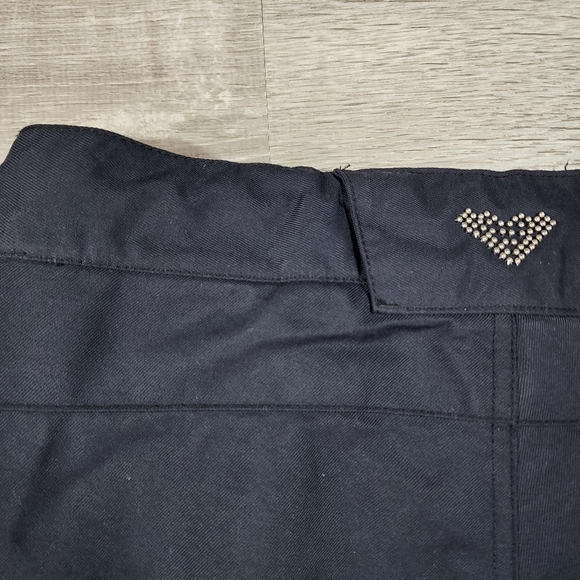 ROXY Black Animal Print & Studded Silver Logo Ski Snowboard Snow Pant Small - Picture 15 of 16
